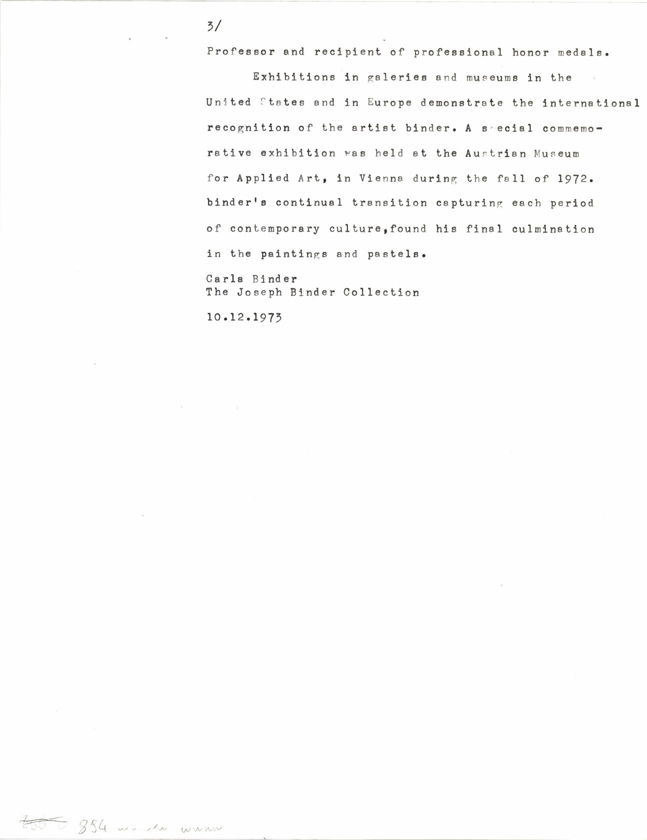 MAK, Legat Carla und Joseph Binder