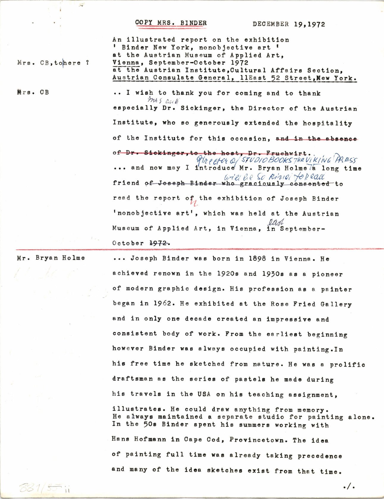 MAK, Legat Carla und Joseph Binder